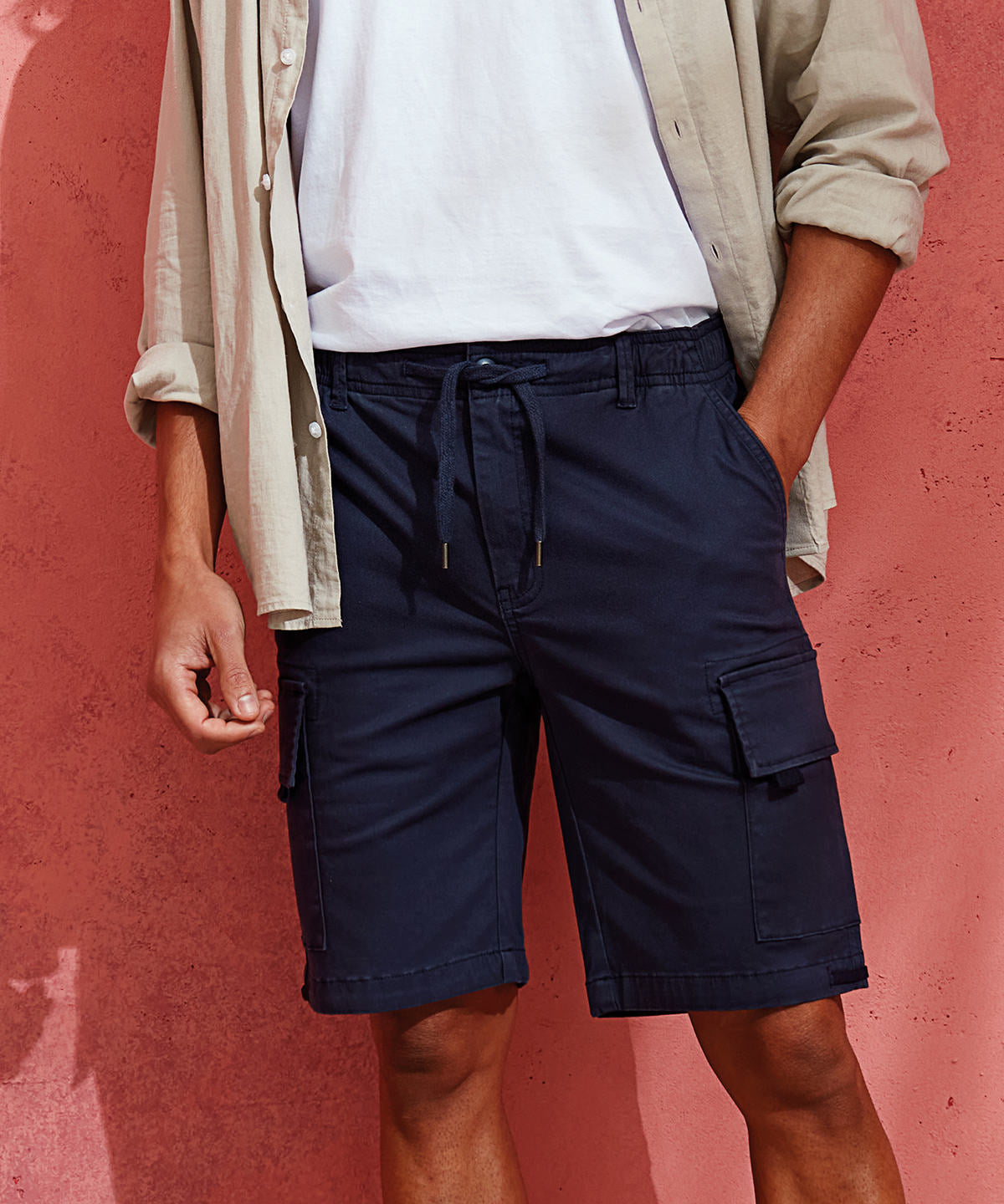 WB903 Men’s drawstring cargo utility shorts