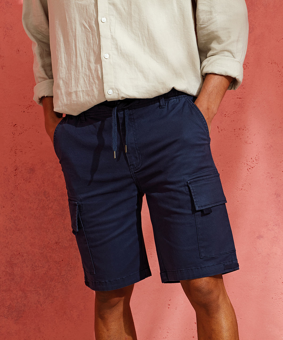 WB903 Men’s drawstring cargo utility shorts